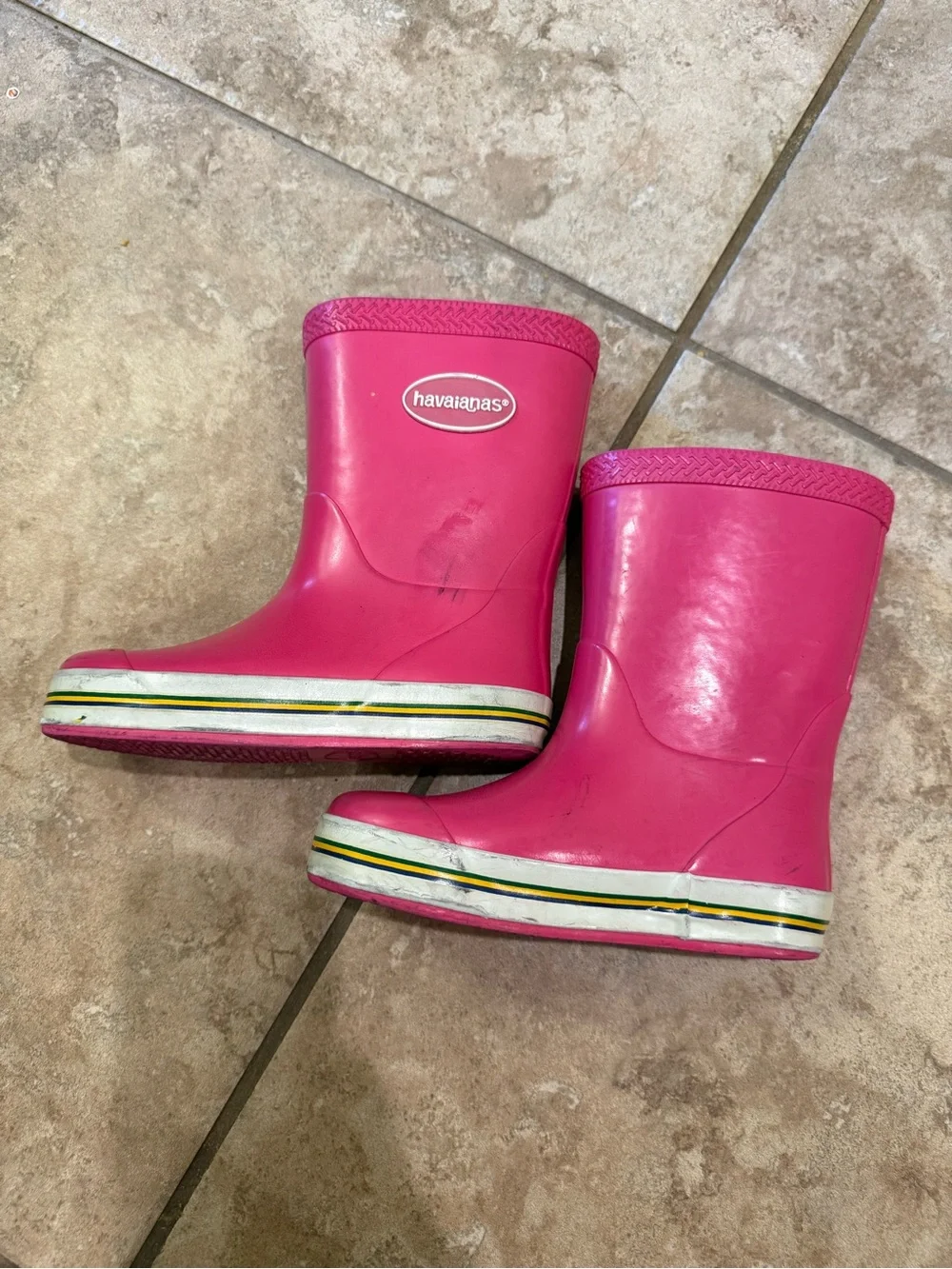 Havaianas Girls Hot Pink Rubber Rainboots size 10C